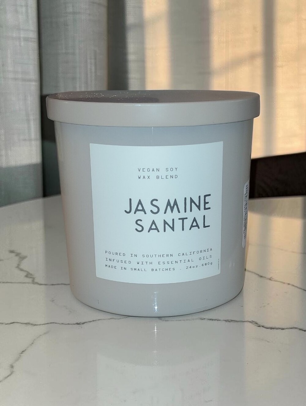 Jasmine Santal Vegan Soy Candle - Cream - 24oz